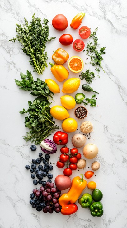 Vibrant assortment of seasonal vegetables and fresh ingredients